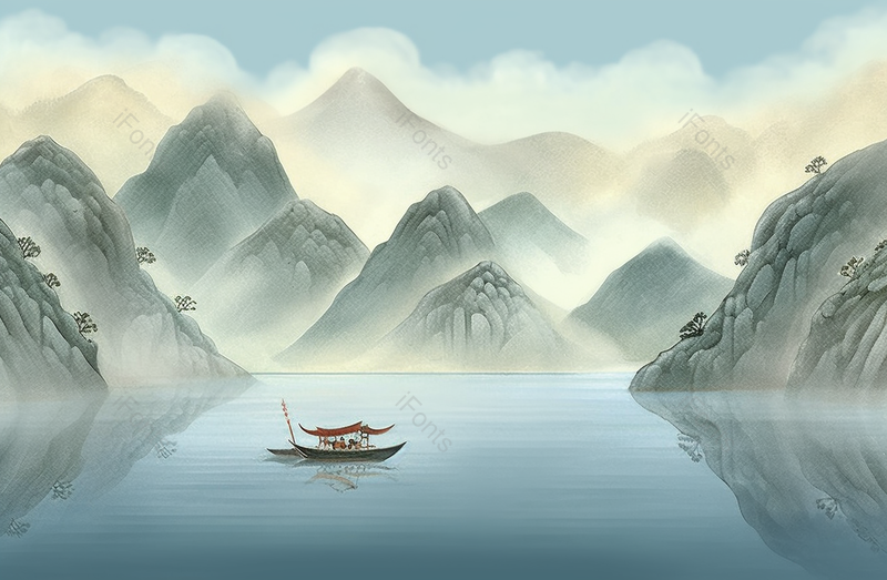 新中式水墨山水画风景国风插画,插画/手绘图,插画/手绘图库,插画/手绘图下载,插画/手绘